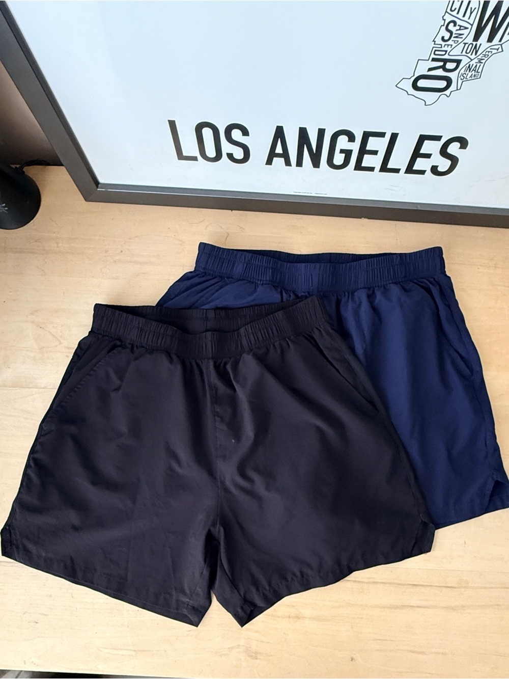 Mier - Bundle of Two Men's PaceLite Running Shorts 5" Navy & Black - Medium